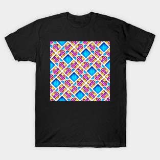 3d Geometric Pattern, Rhombic  Motif T-Shirt